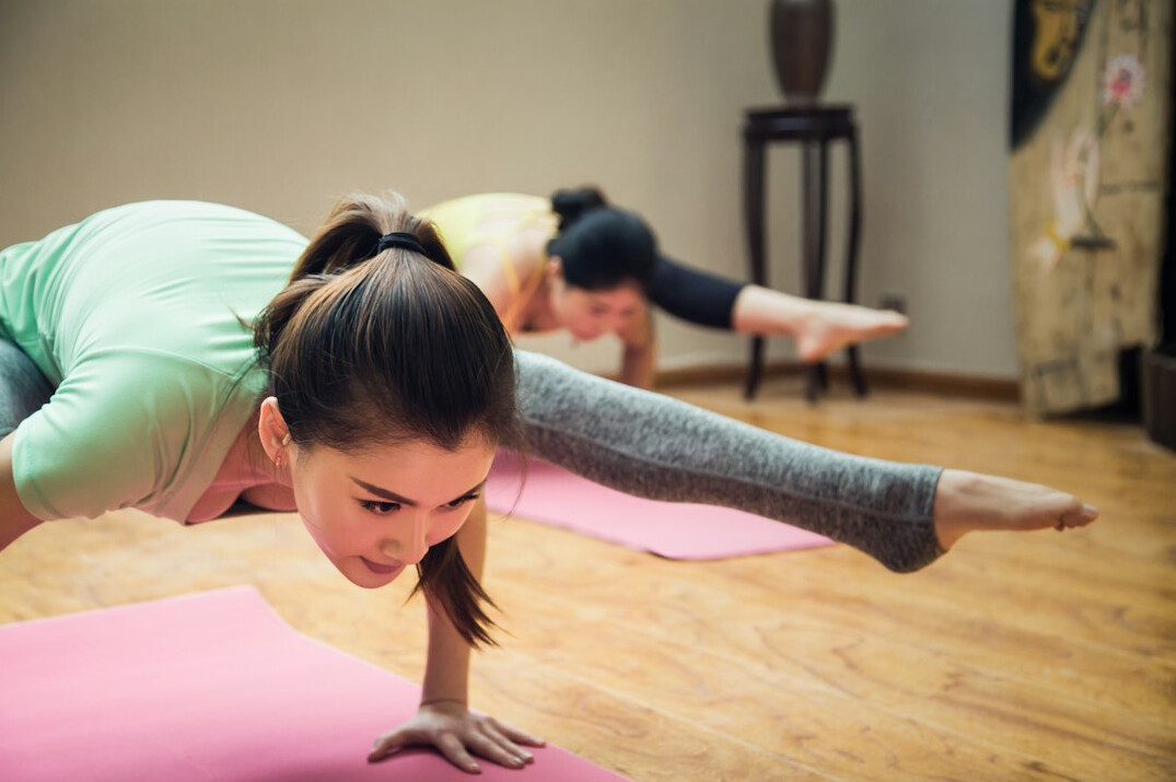 group yoga class in studio