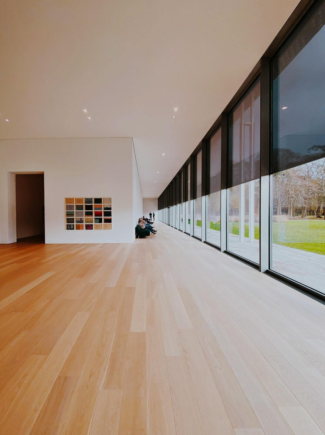 Bright modern wellness studio interior with large windows