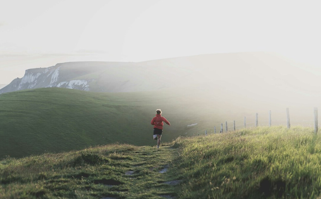 Runner jogging on an outdoor trail